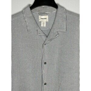 THOM AARON Men's Striped Camp Shirt Size XXL